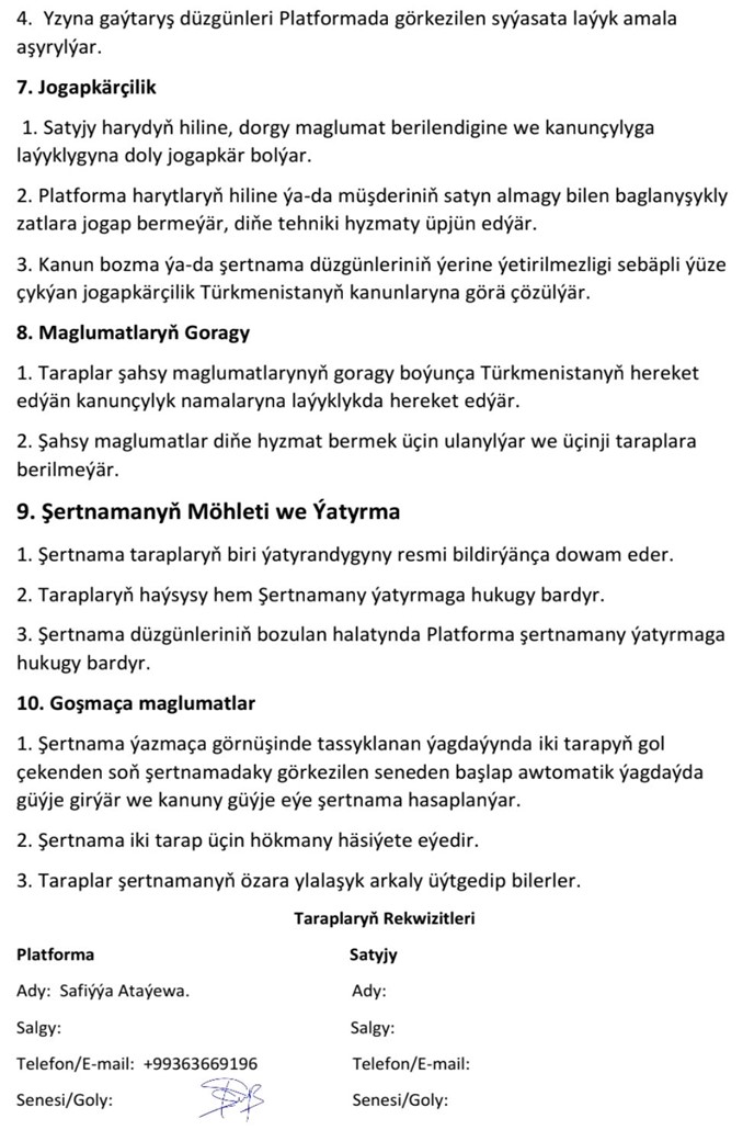 Şertnama imza sahypasy