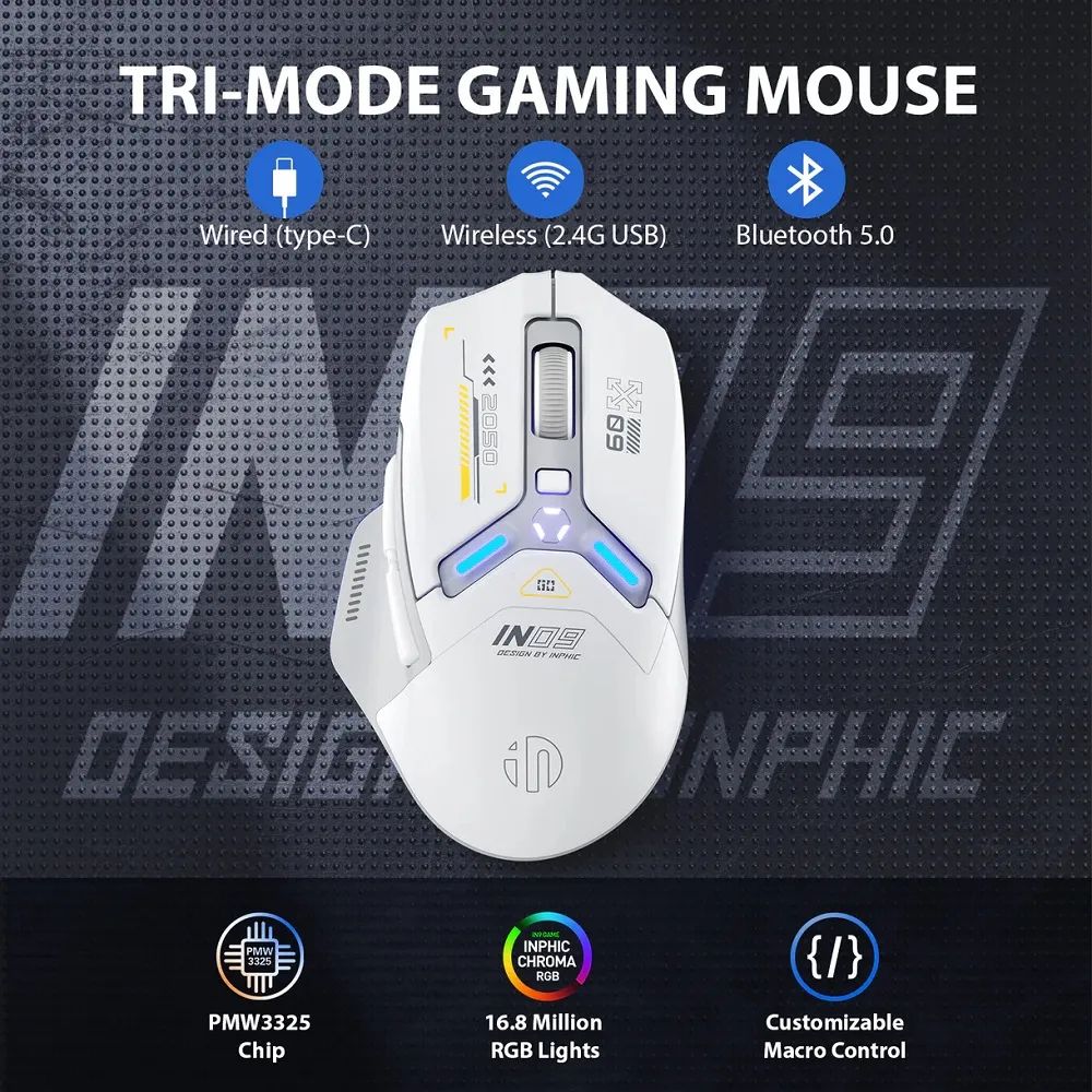 inphic® IN9 (Silent Version Wired and Wireless Mouse