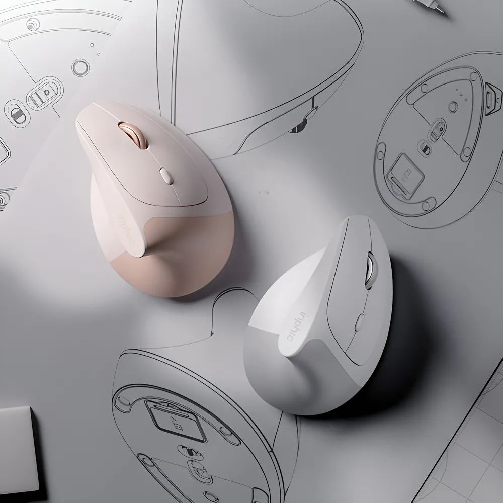 inphic® X9 Silent Pink (2.4G Wireless Vertical Mouse | - 3